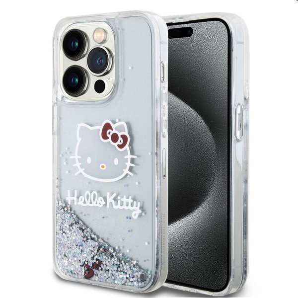 Zadní krytHello Kitty Liquid Glitter Electroplating Head Logo pro Apple iPhone 13 Pro, transparentní