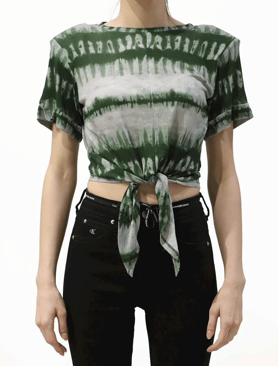 Dámské zelené batikované tričko Guess