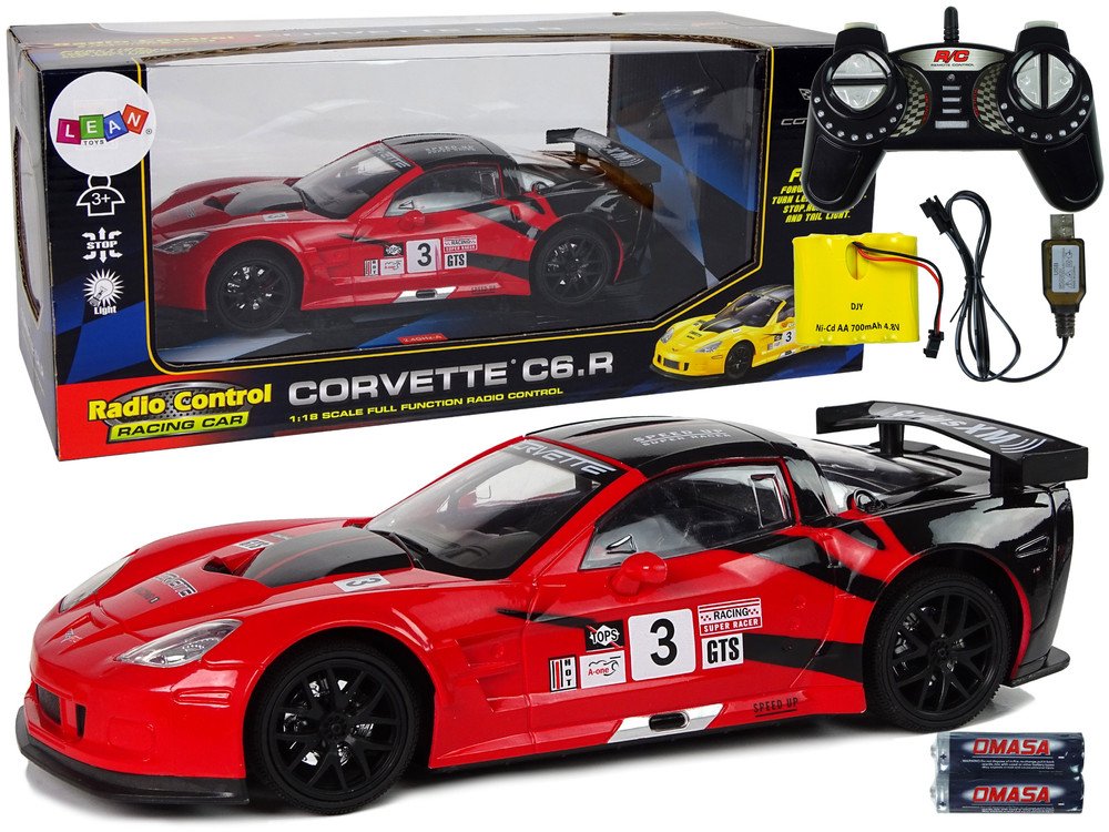 mamido Sportovní auto Corvette C6.R na dálkové ovládání RC červené