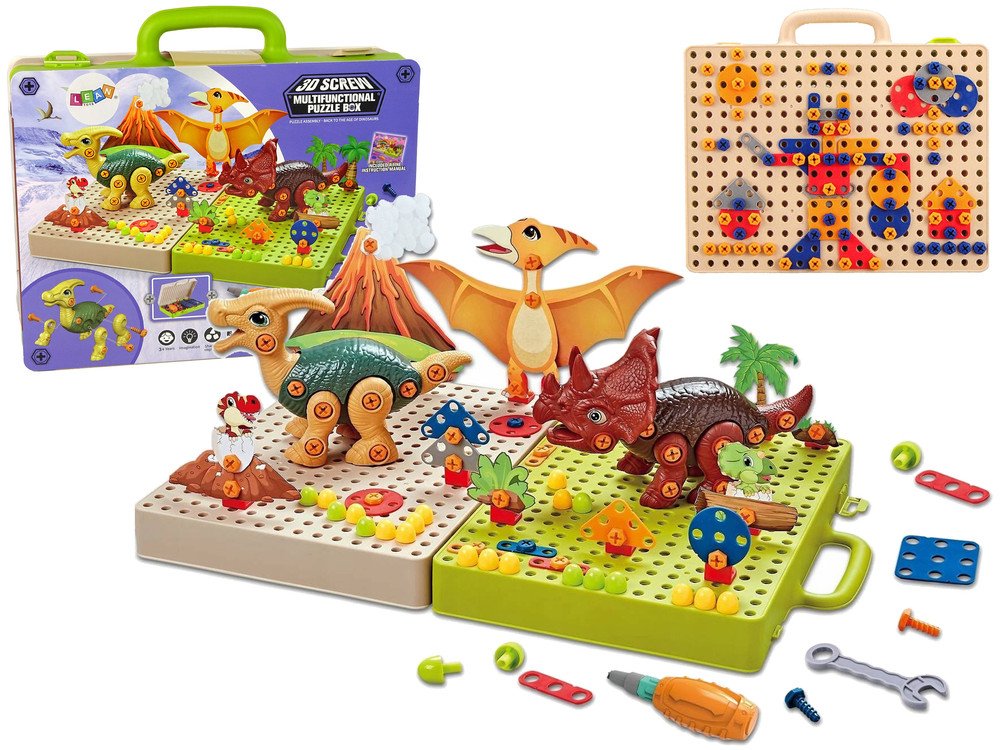 mamido Stavebnice dinosauři s šroubovákem