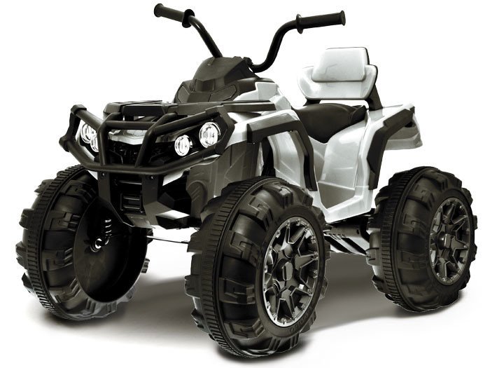 mamido Dětská elektrická čtyřkolka s ovladačem, EVA kola, bílá