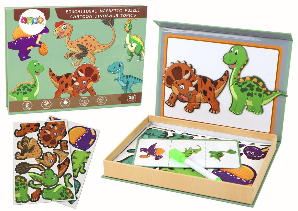 mamido Vzdělávací sada magnetické puzzle s motivy dinosaurů
