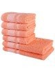 Sada 6 kusů bavlněných osušek a ručníků Ates lososová EMI