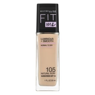 Maybelline Fit Me! Luminous + Smooth SPF18 Foundation 105 Natural Ivory tekutý make-up pro sjednocenou a rozjasněnou pleť 30 ml