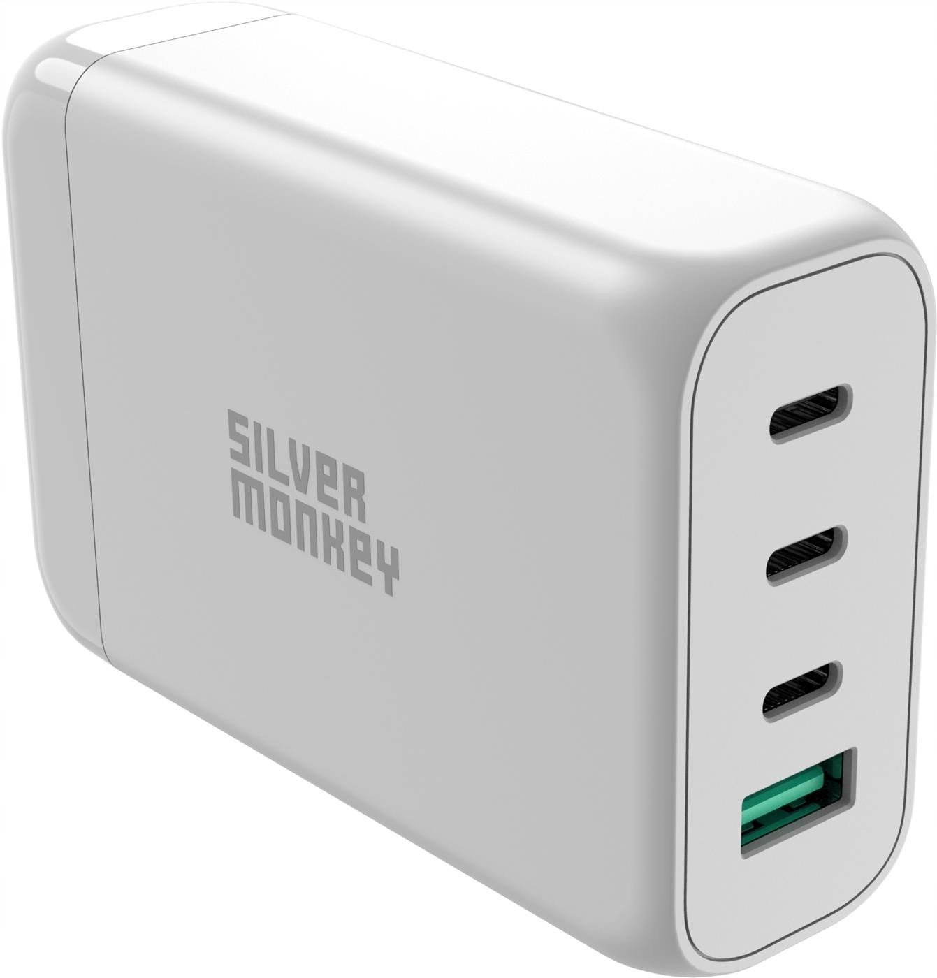 Silver Monkey GaN nabíječka 130W Usb-c Pd Usb 3.0 Qc W 3x-USBC Usb-a