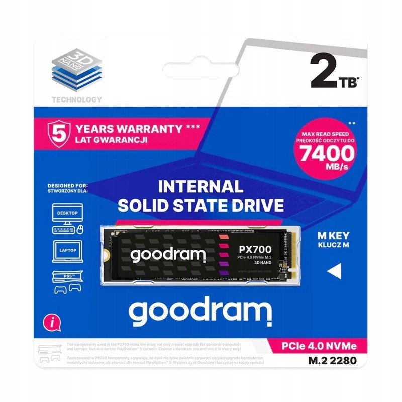 Goodram PX700 2TB PCIe NVMe M.2 2280 Ssd disk