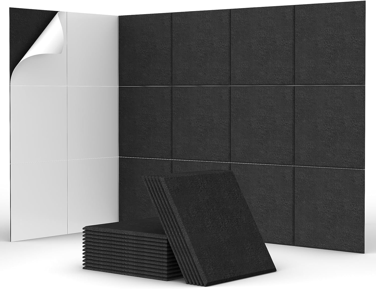 Samolepící Akustické Panely 18 Ks 30X30X0,9 Černé Izolační