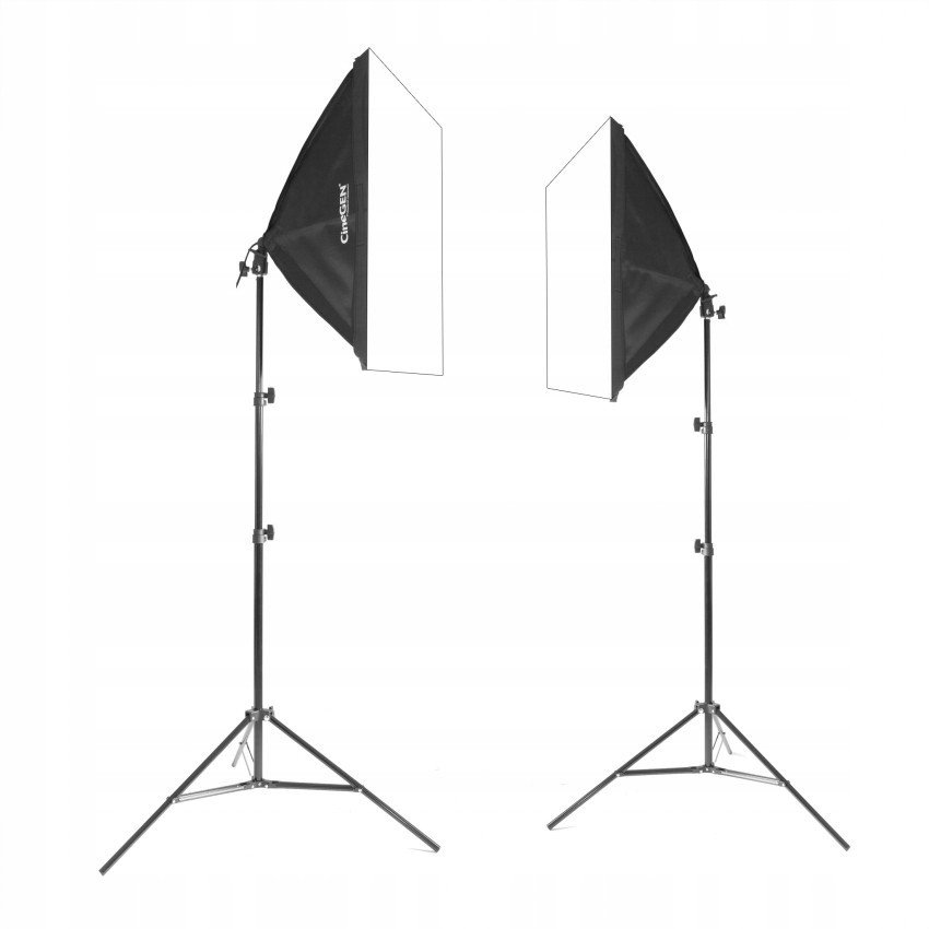 2x Softbox lampa 50x50 65W 230cm foto video