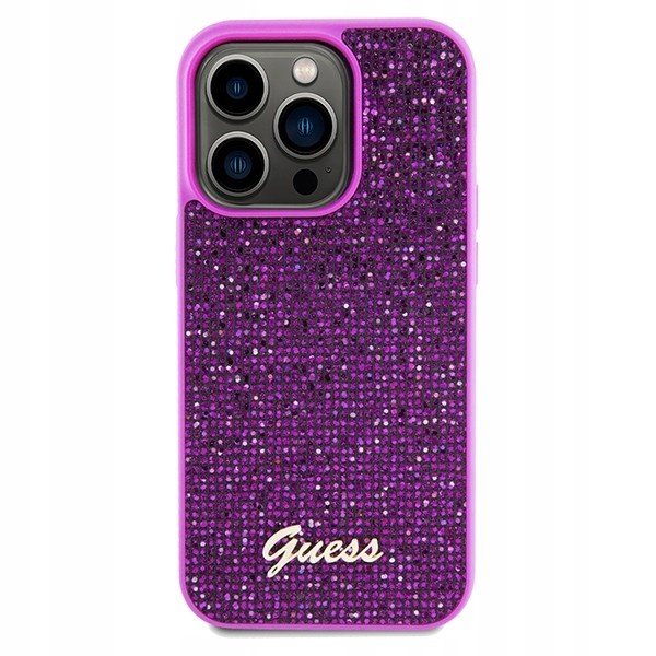 Guess Disco Metal Script s krystaly pro iPhone 14 Pro Max