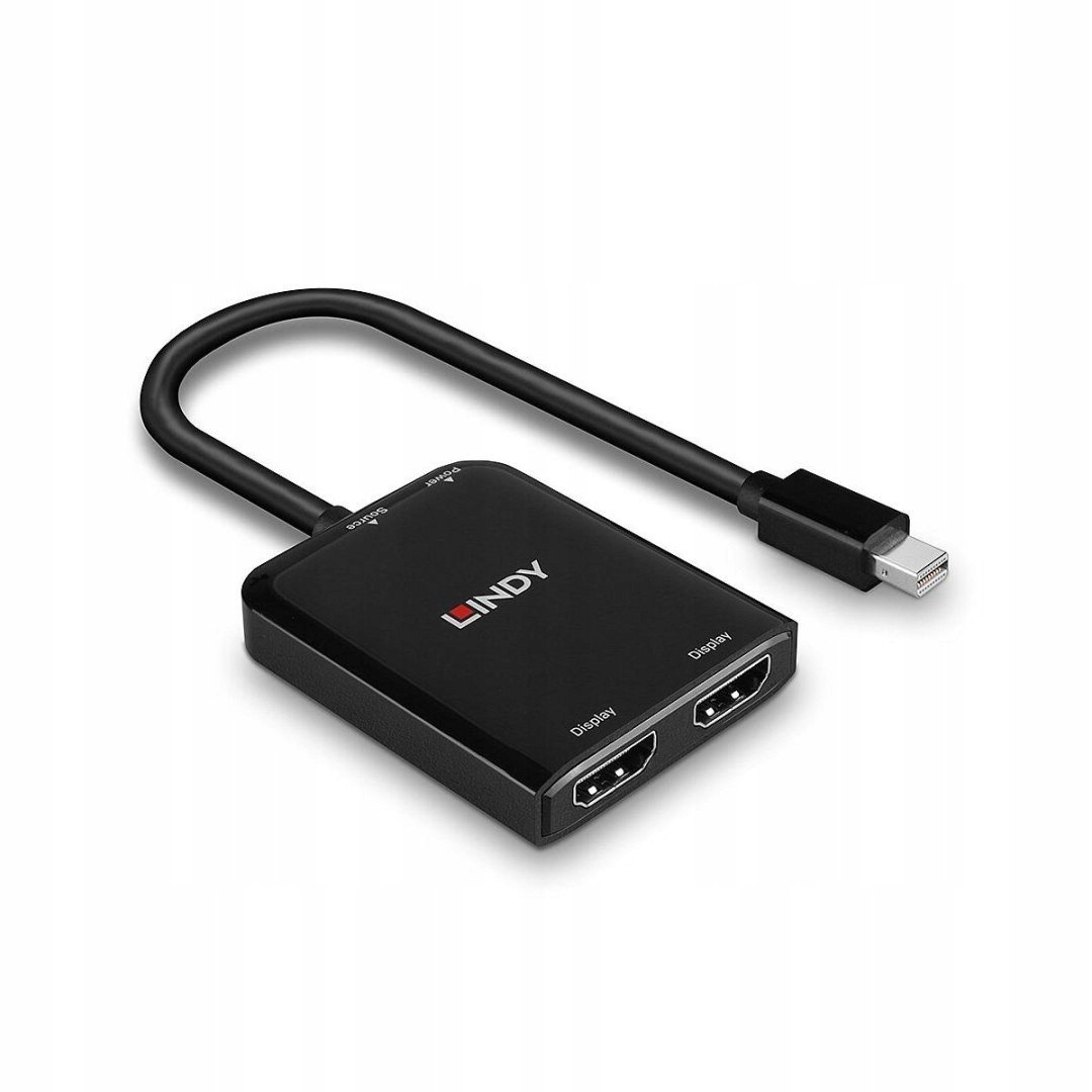 Převodník Mini DisplayPort na 2xHDMI Lindy Mst černý