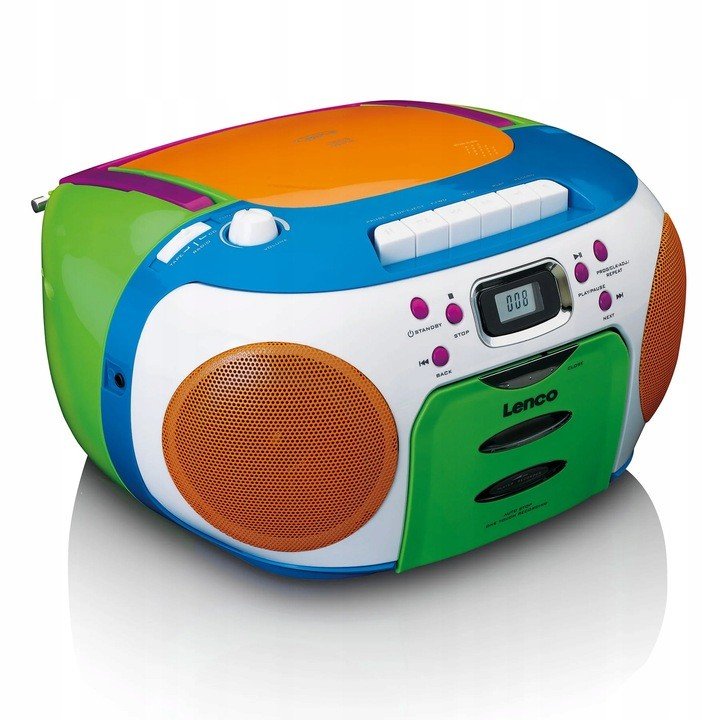 Boombox Přenosný Stereo Radiopřijímač Hifi CD Desky Kazety Fm Rádio Baterie