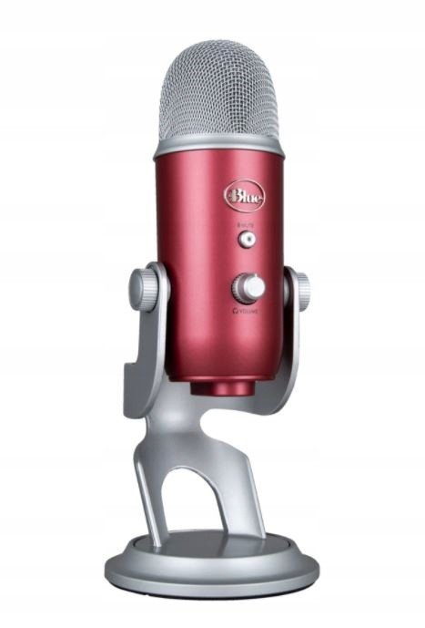 Blue Yeti Usb mikrofon kovově červená