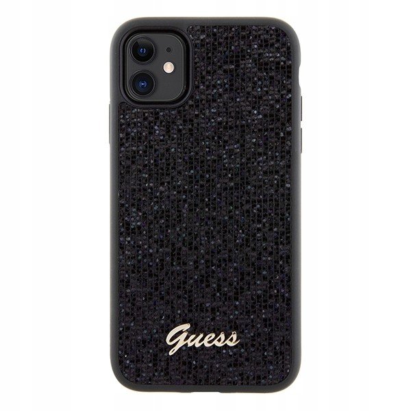 Guess pouzdro pro iPhone 11 Xr, Disco Metal Script zadní kryt