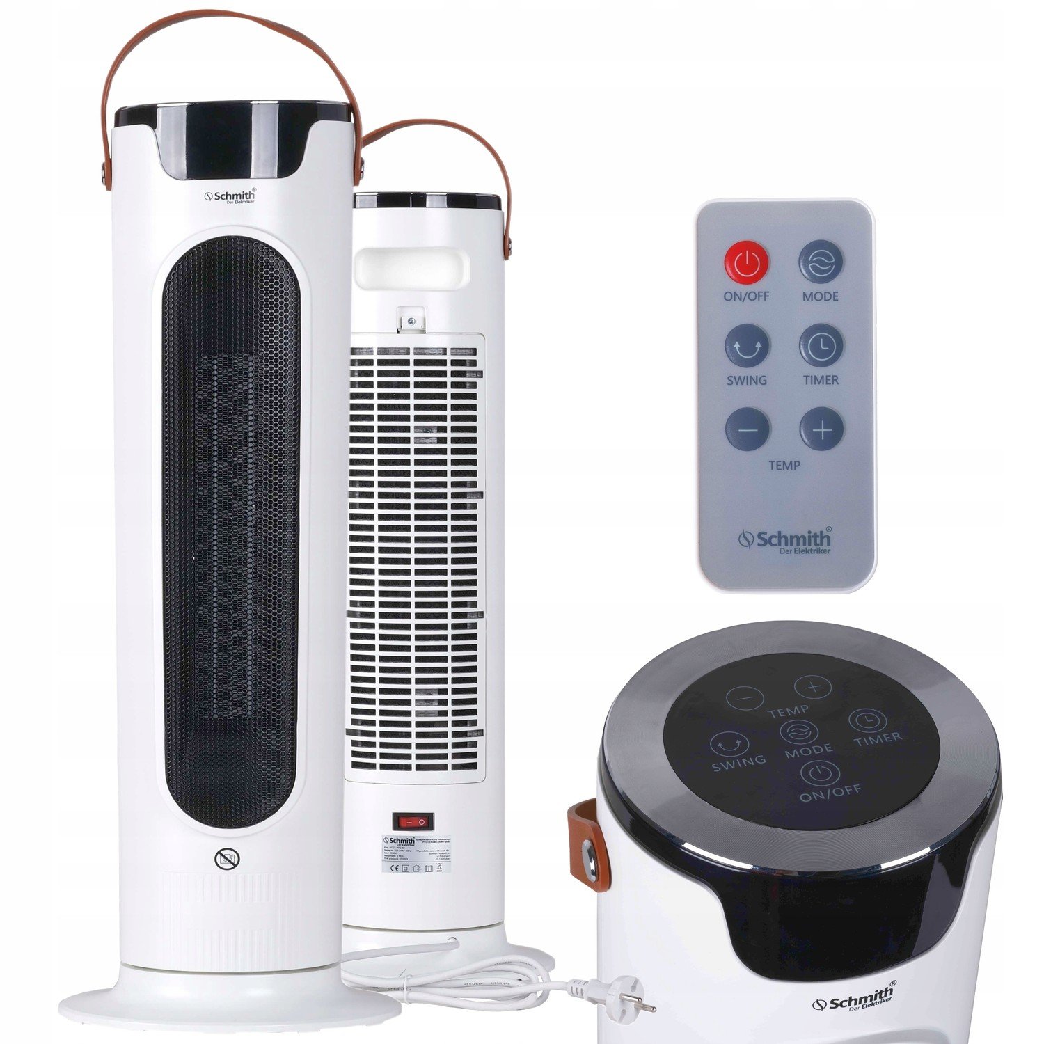 Schmith Sloupový Keramický Ohřívač 2KW Oscilace Led Časovač Dálkové Ovládání 2000W