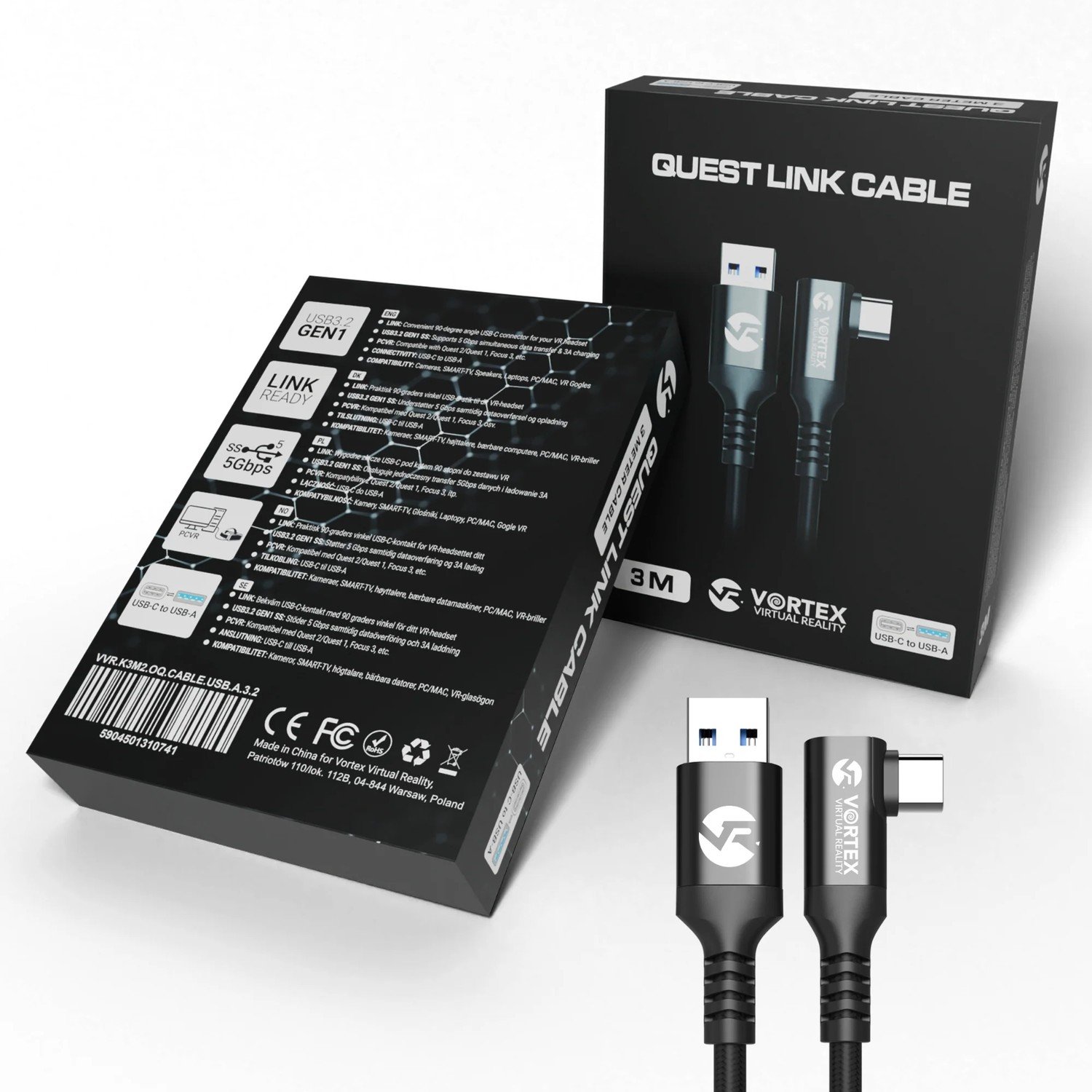 Kabel VortexVR 3m |usb-a| na Oculus Link SteamVR