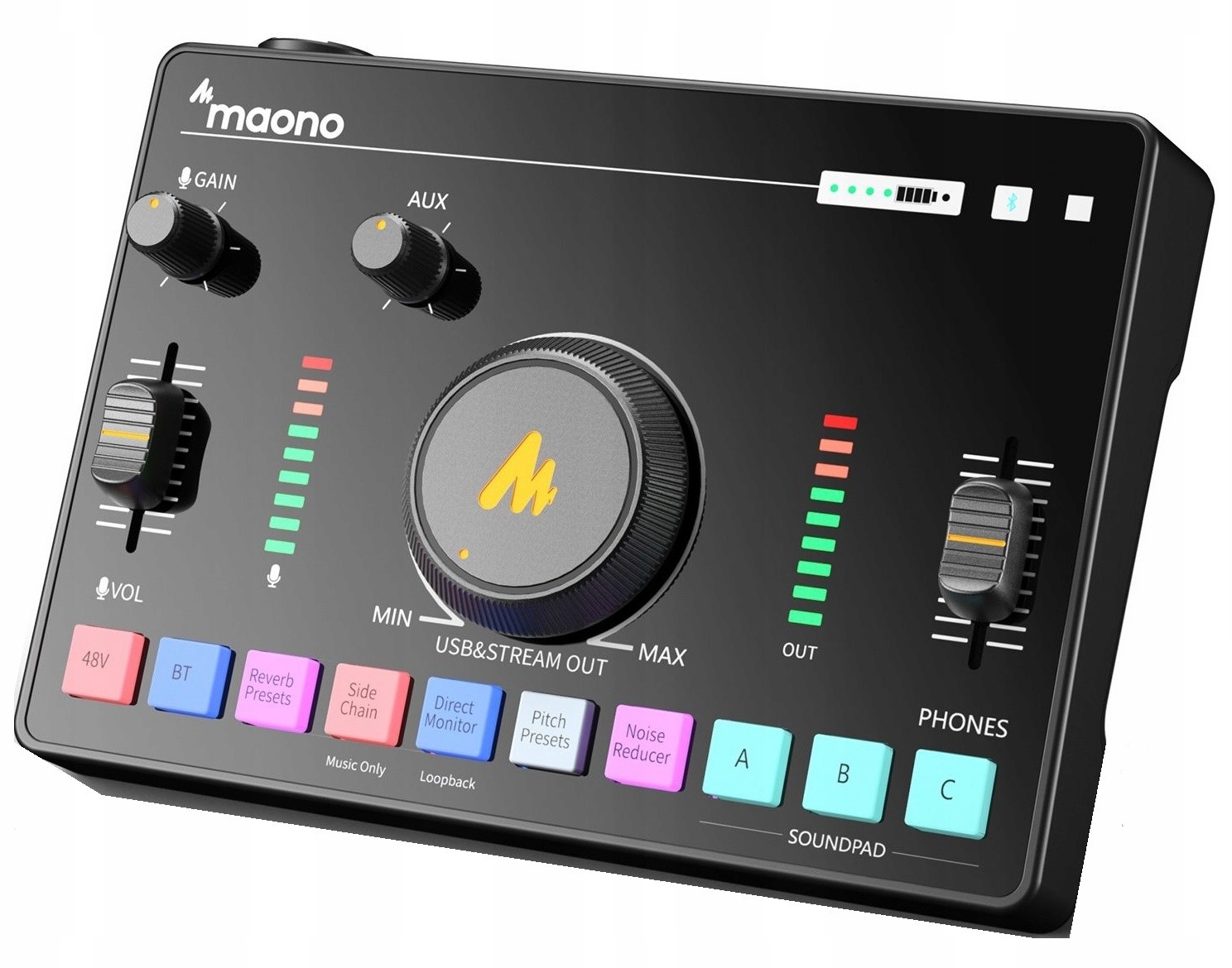 Hudební zvuková karta Vlog mixer pro chytrý telefon tablet Xlr Maono AMC2 Neo