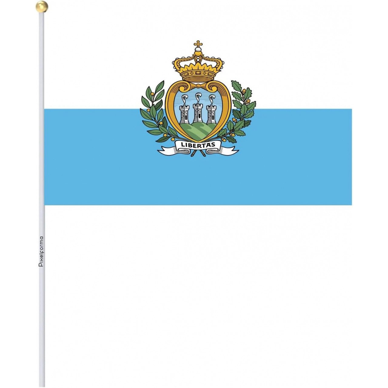 Praporek na tyčce vlajka San Marino 14 x 21