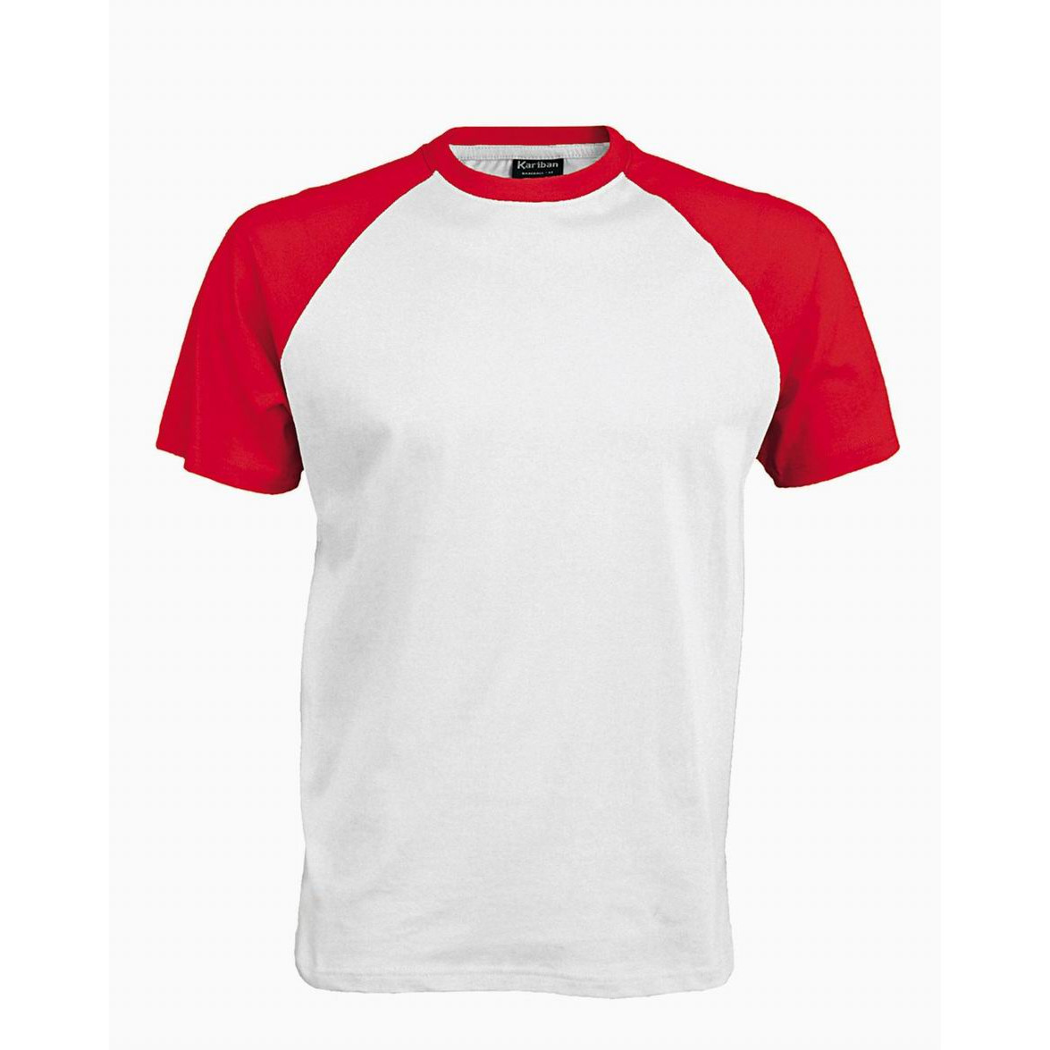 Pánské tričko Kariban BASE BALL - bílo-červené, S