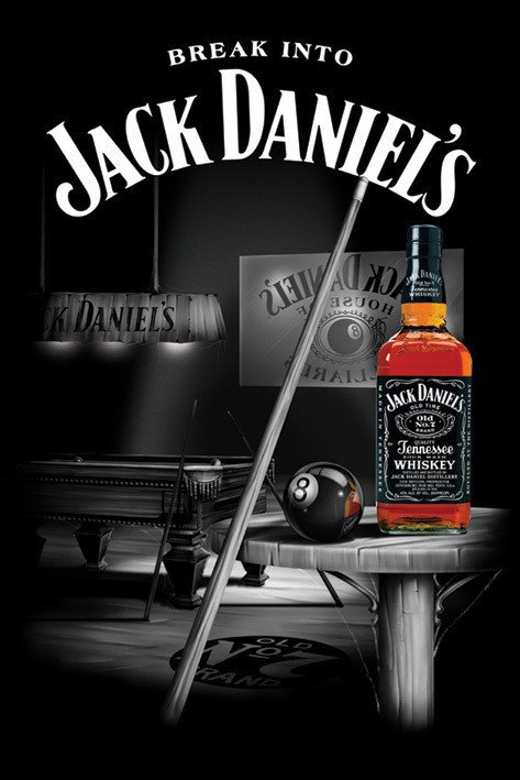 PYRAMID Plakát, Obraz - Jack Daniel's - pool room, (61 x 91.5 cm)