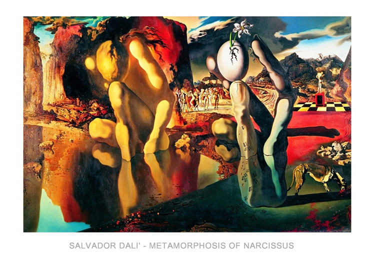 MIGNECO&SMITH Umělecký tisk Salvador Dali - Metamorphosis Of Narcissus, (70 x 50 cm)