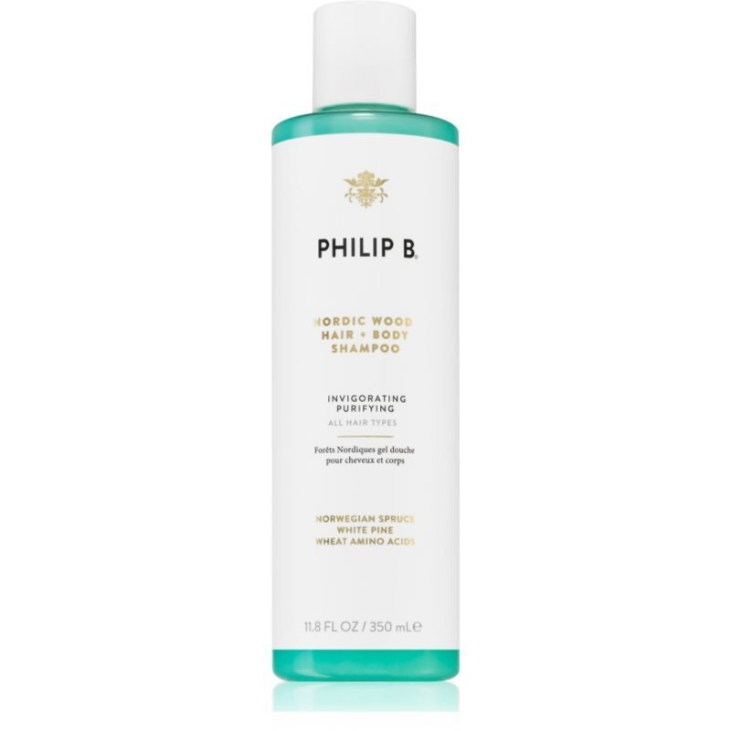 Philip B. Nordic Wood čisticí šampon na tělo a vlasy 350 ml