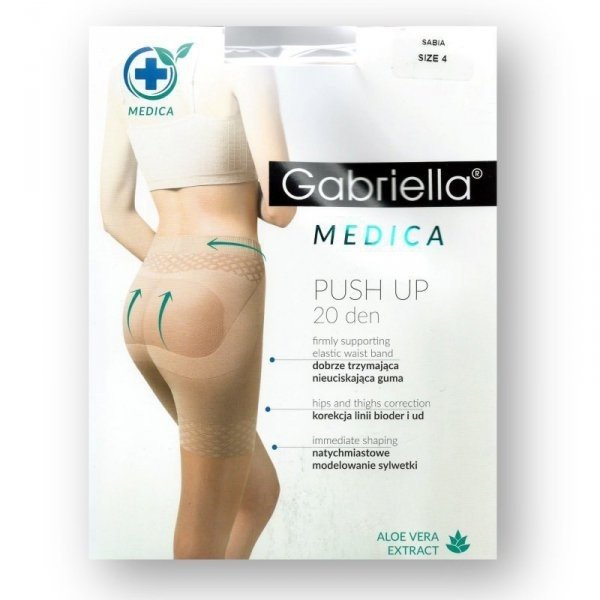 Gabriella 127 Push up medica Punčochové kalhoty plus 5 Nero