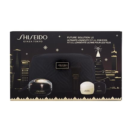Shiseido Future Solution LX Ultimate Longevity Ritual For Eyes sada oční krém Future Solution LX Eye & Lip Regenerating Cream 17 ml + čisticí pěna Future Solution LX Cleansing Foam 15 ml + denní pleťový krém Future Solution LX Total Protective D