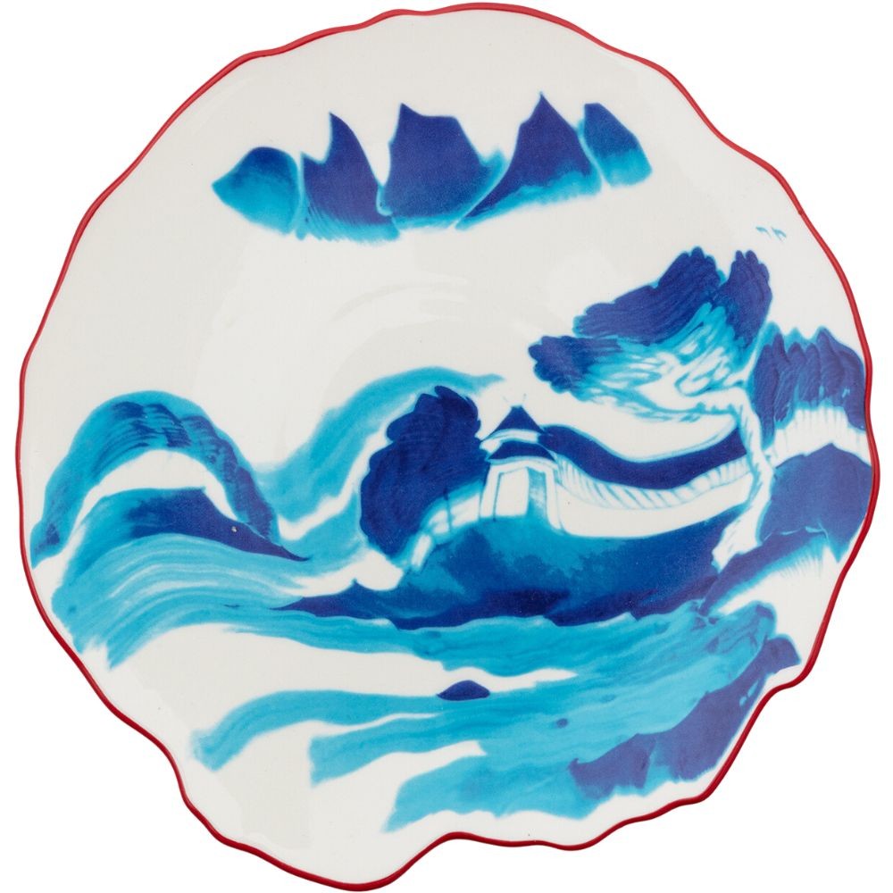Dezertní talíř DIESEL CLASSICS ON ACID MELTING LANDSCAPE 21 cm, modrá, porcelán, Seletti