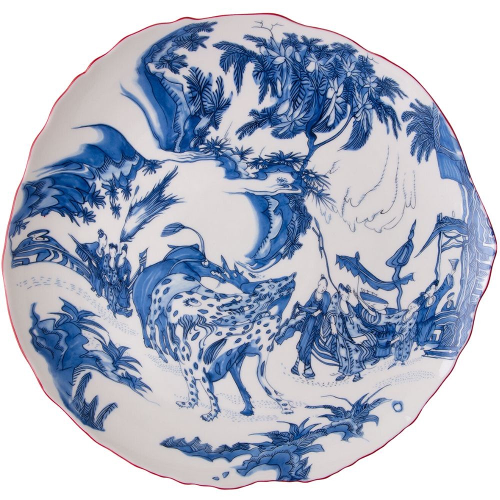 Jídelní talíř DIESEL CLASSICS ON ACID BLUE CHINOISERIE 28 cm, modrá, porcelán, Seletti