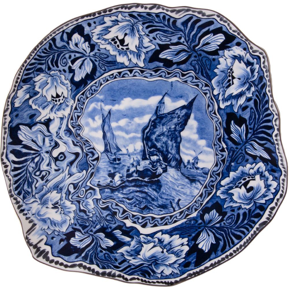 Jídelní talíř DIESEL CLASSICS ON ACID MAASTRICHT SHIP 28 cm, modrá, porcelán, Seletti