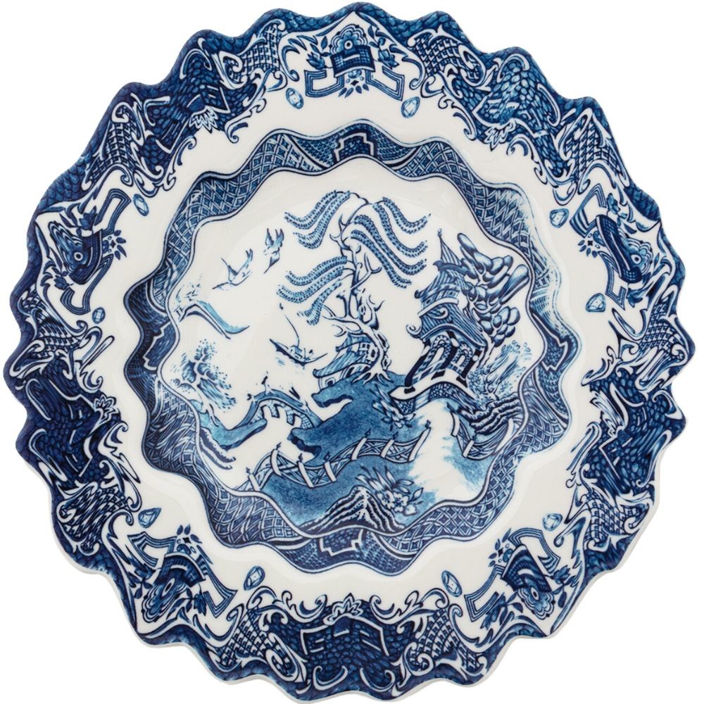 Dezertní talíř DIESEL CLASSICS ON ACID WILLOWAVE 21 cm, modrá, porcelán, Seletti