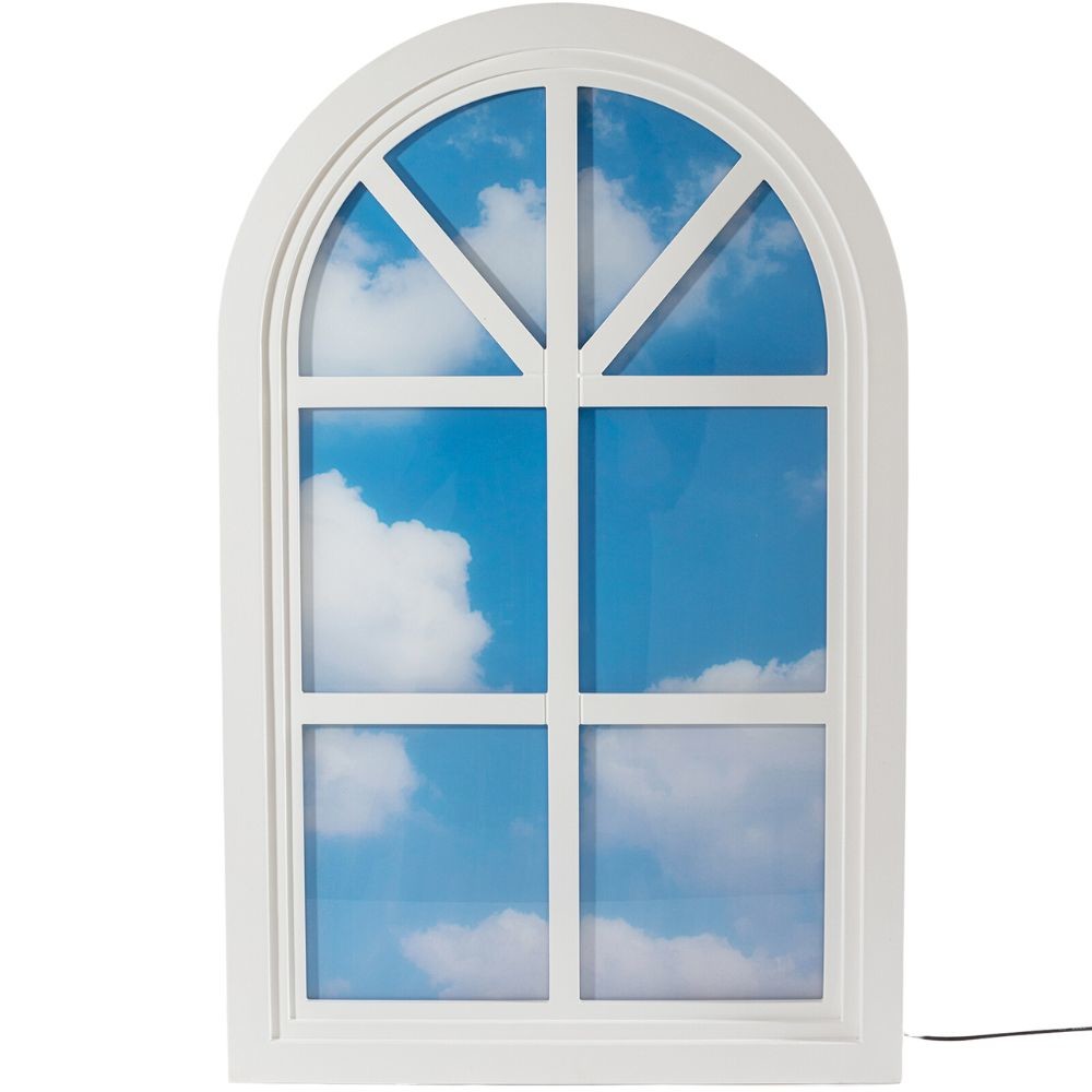 Nástěnné dekorační světlo WINDOW #2 90 x 57 cm, bílá, dřevo/akryl, Seletti