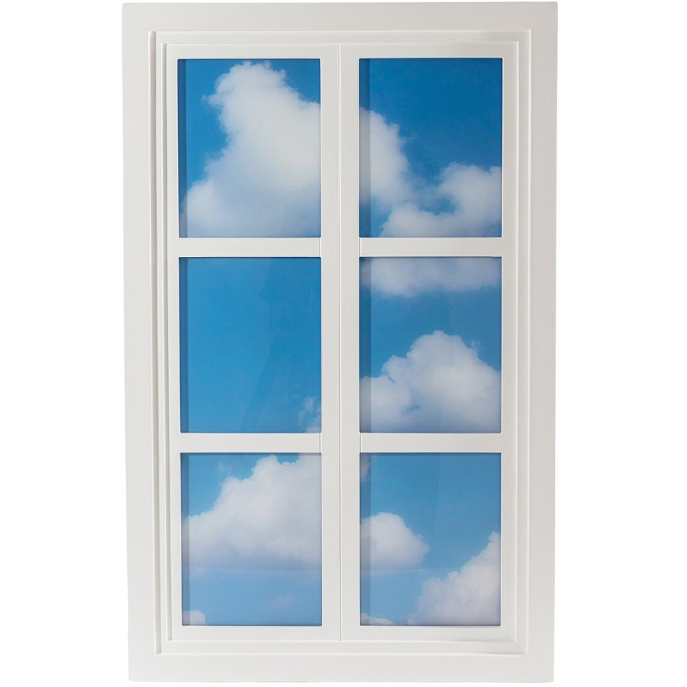 Nástěnné dekorační světlo WINDOW #3 90 x 57 cm, bílá, dřevo/akryl, Seletti