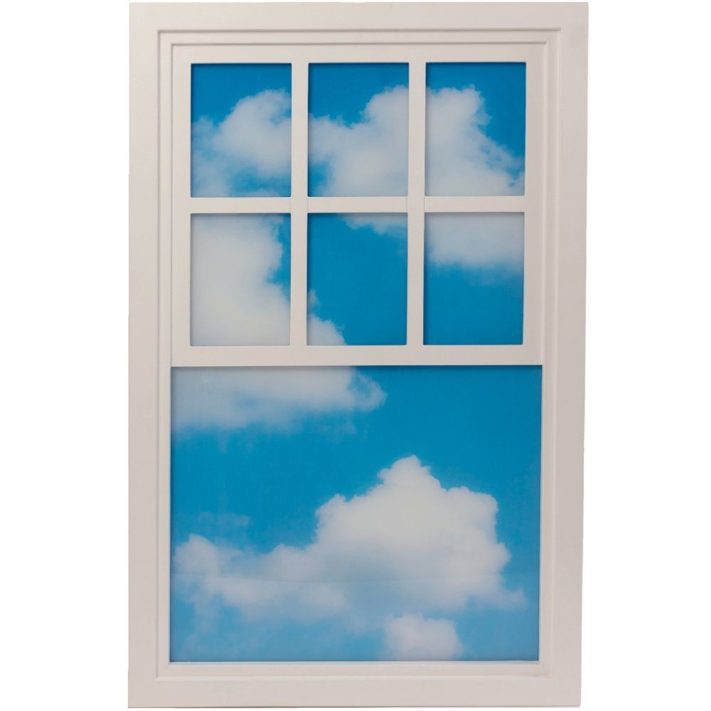 Nástěnné dekorační světlo WINDOW #1 90 x 57 cm, bílá, dřevo/akryl, Seletti
