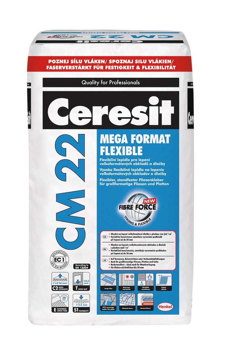 Lepidlo Ceresit CM 22 šedá 25 kg C2TE S1 CM2225