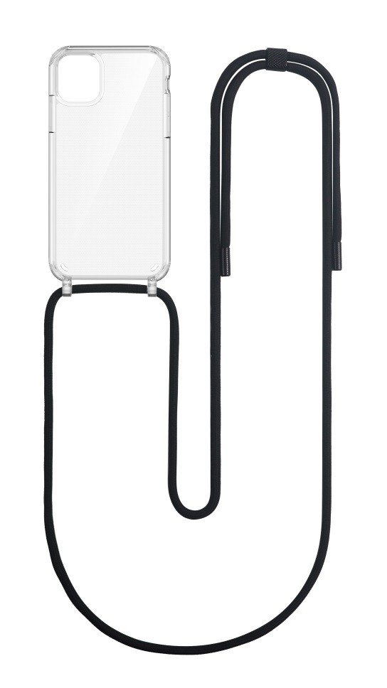 Kryt TopQ Simple iPhone 11 s černou šňůrkou průhledný 111401