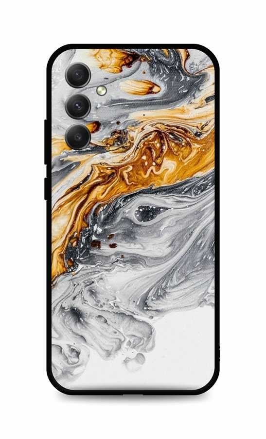 Kryt TopQ LUXURY Samsung A34 pevný Marble šedo-zlatý 111308