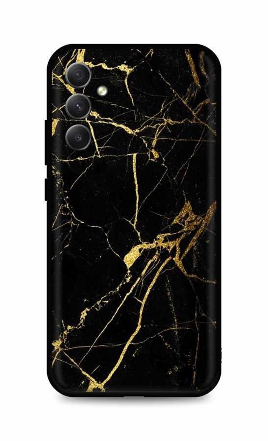 Kryt TopQ LUXURY Samsung A34 pevný Marble černo-zlatý 111307