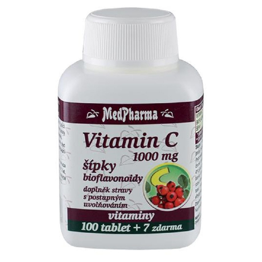 MEDPHARMA Vitamín C 1000 mg s šípky 107 tablet, poškozený obal