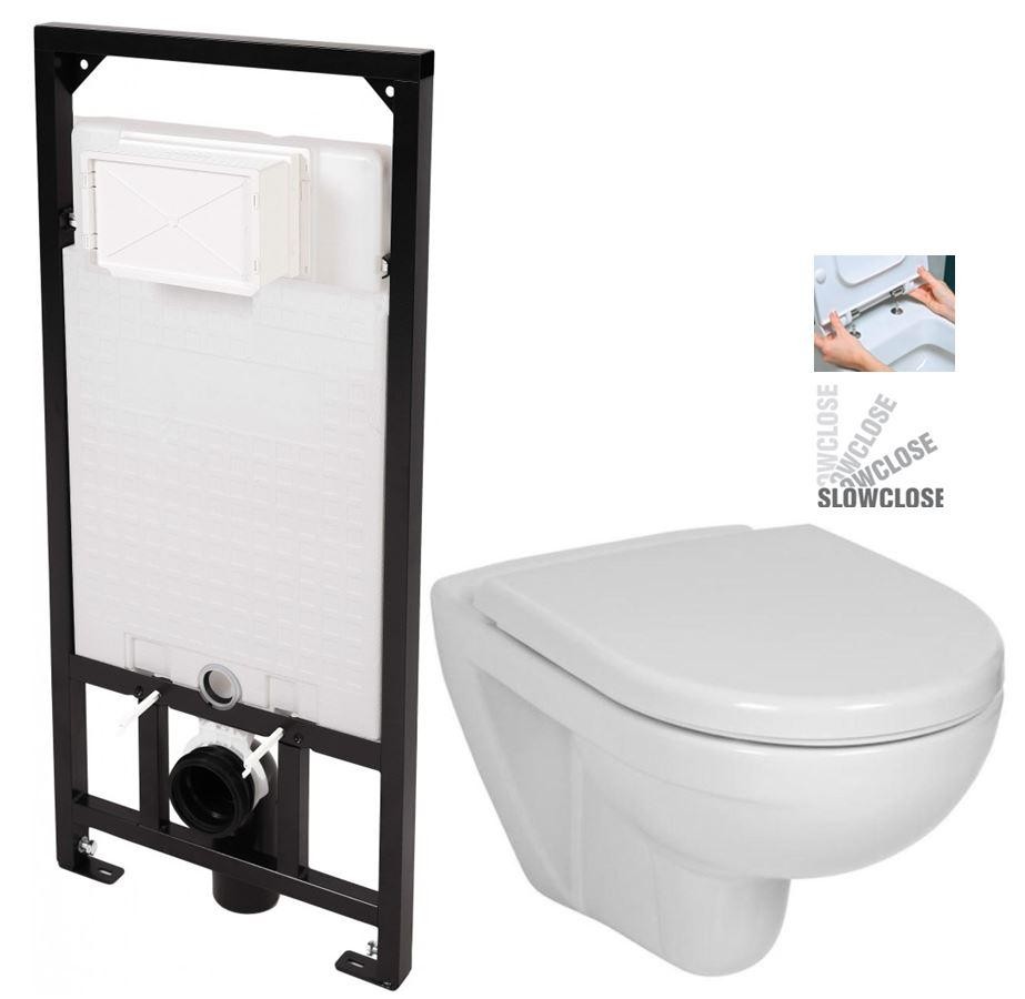 DEANTE Podomítkový rám, pro závěsné WC mísy bez tlačítka + WC JIKA LYRA PLUS + SEDÁTKO DURAPLAST SLOWCLOSE CST_WC01 X LY5