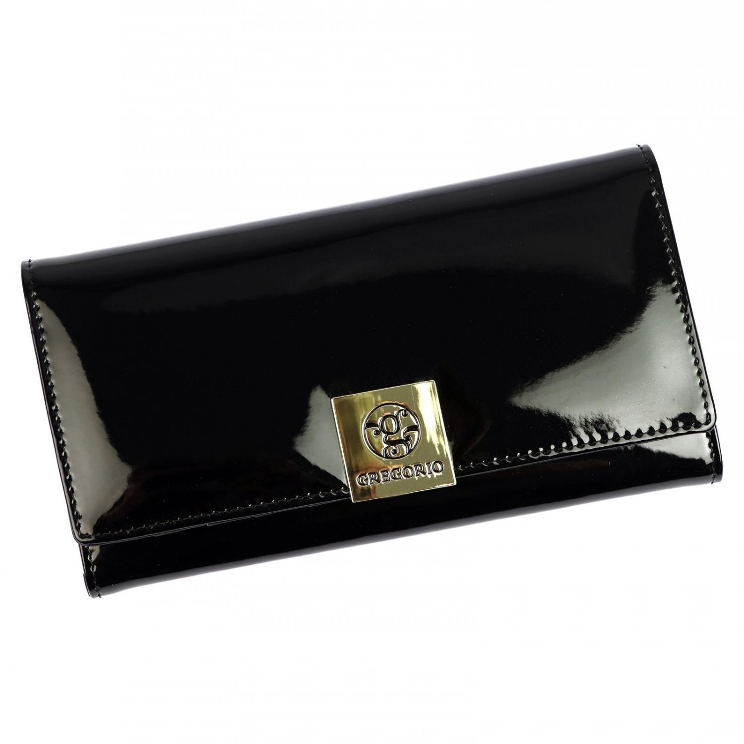 Dámská kožená lakovaná peněženka černá - Gregorio Sisiko černá