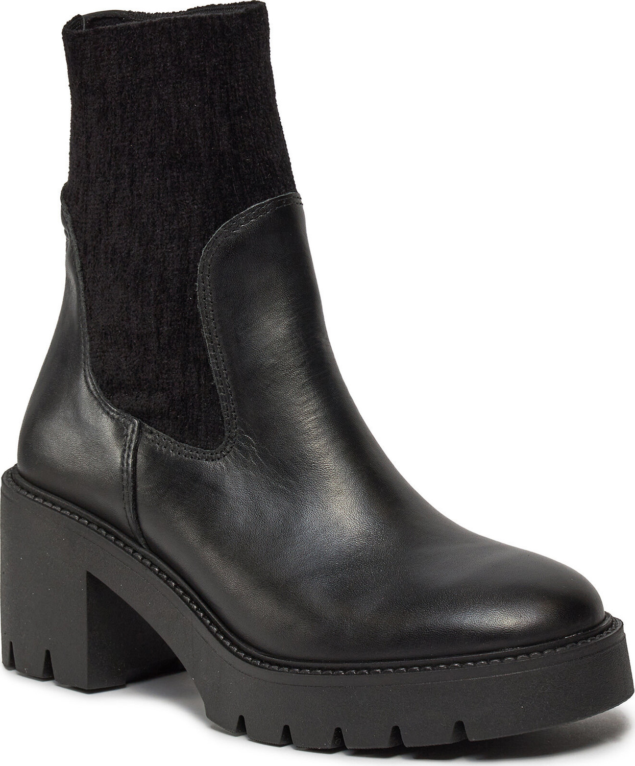 Kotníková obuv s elastickým prvkem Tamaris 1-25851-41 Black Leather 003