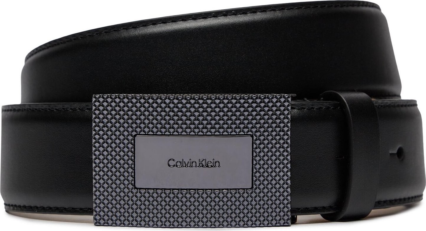Pánský pásek Calvin Klein Adj Formal Pique Plaque 35Mm K50K511357 Ck Black BEH