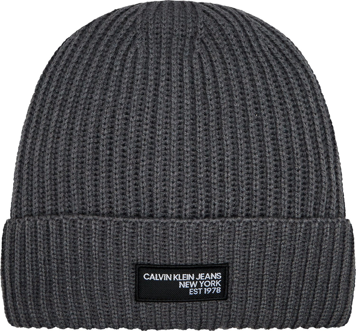 Čepice Calvin Klein Jeans Seasonal Patch Beanie K50K511430 Dark Grey PSM