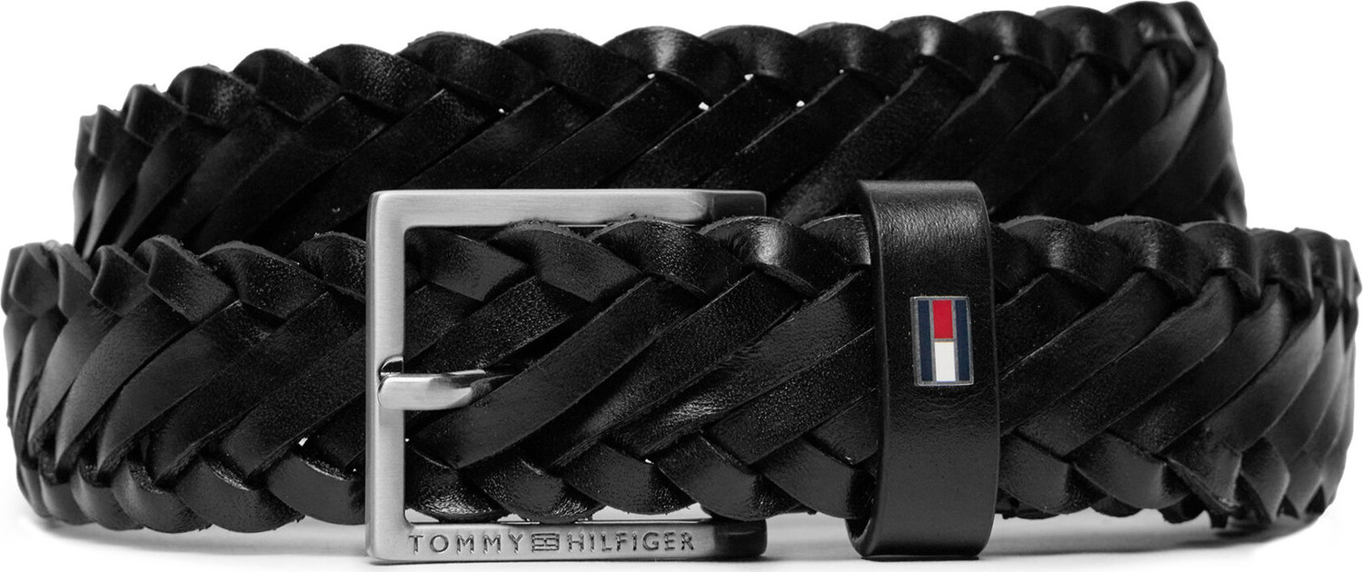 Pánský pásek Tommy Hilfiger Oliver 3.0 Leather Braid Dc AM0AM12068 Black BDS