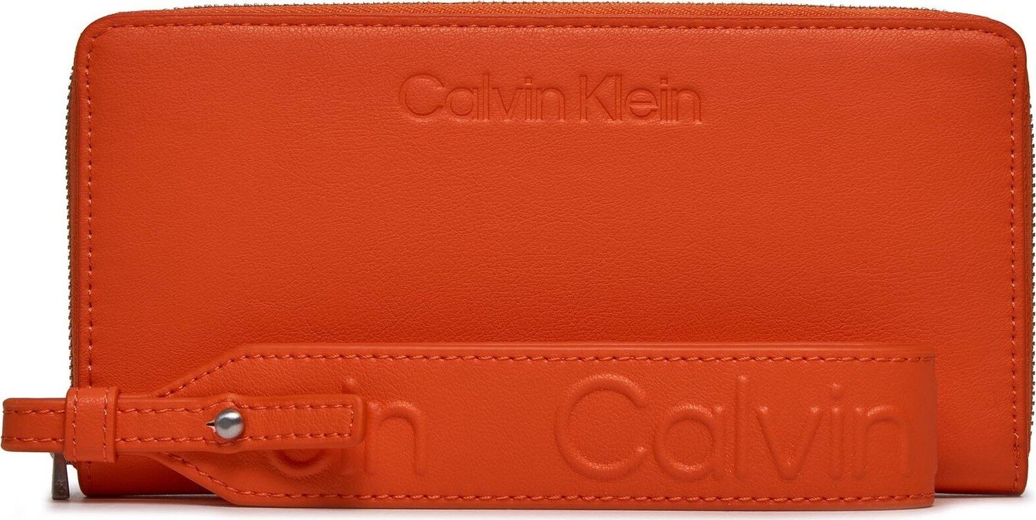 Velká dámská peněženka Calvin Klein Gracie Wallet W/Strap Lg K60K611388 Flame SA3