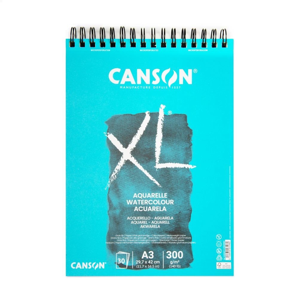 Canson skicák XL Aquarelle 30 listů A3 300 g/m² kroužková vazba - 1 ks