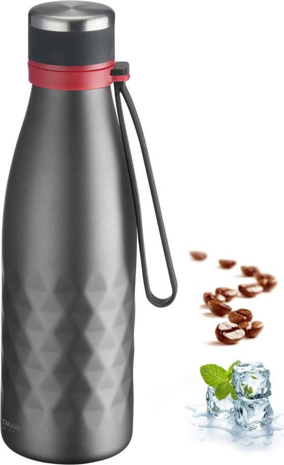 Šedá cestovní silikonovo-nerezová lahev 550 ml Viva – Westmark