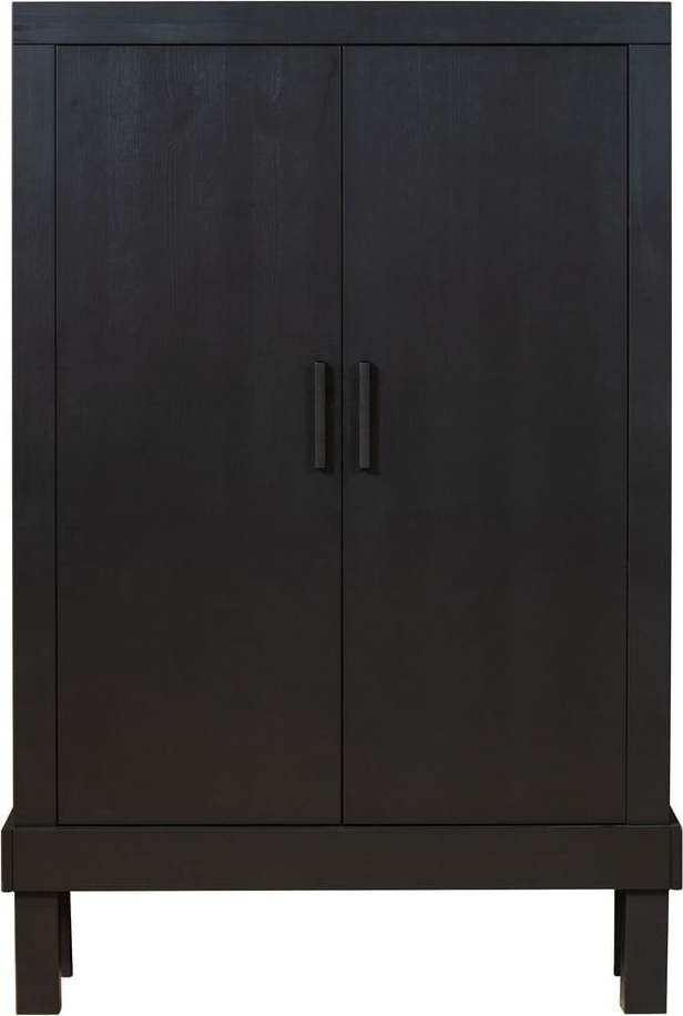 Černá skříňka z borovicového dřeva 107x160 cm Bonk – Basiclabel