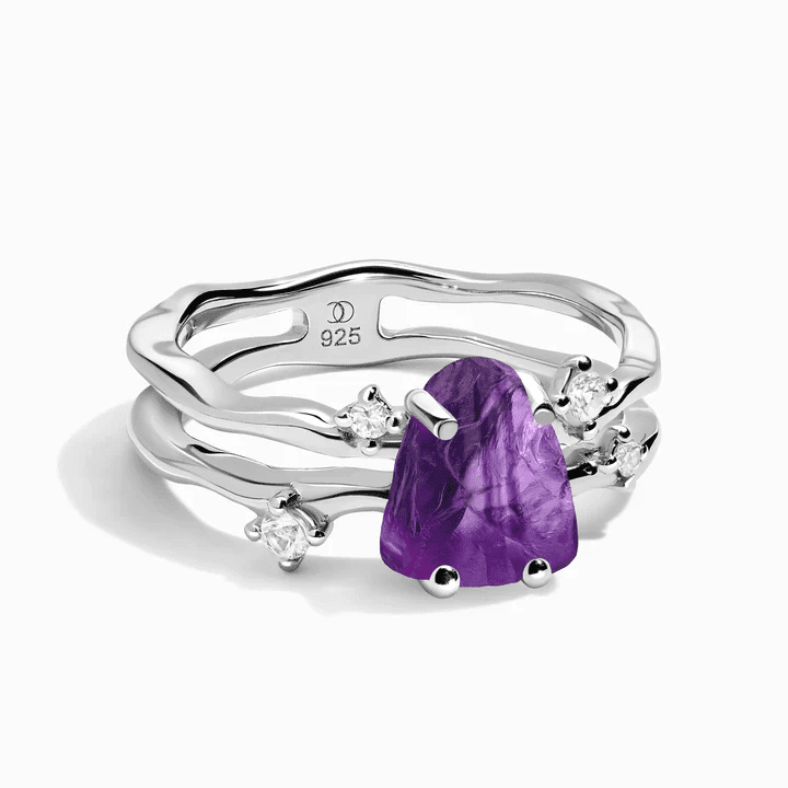 Royal Fashion rhodiovaný prsten SKA-R006-SILVER-AMETHYST Velikost: 5 (EU: 49-50)